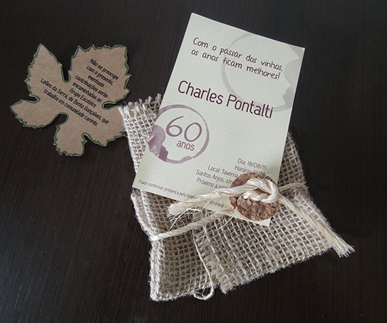 convite para aniversário de importador de videiras, parceiro de vinícolas