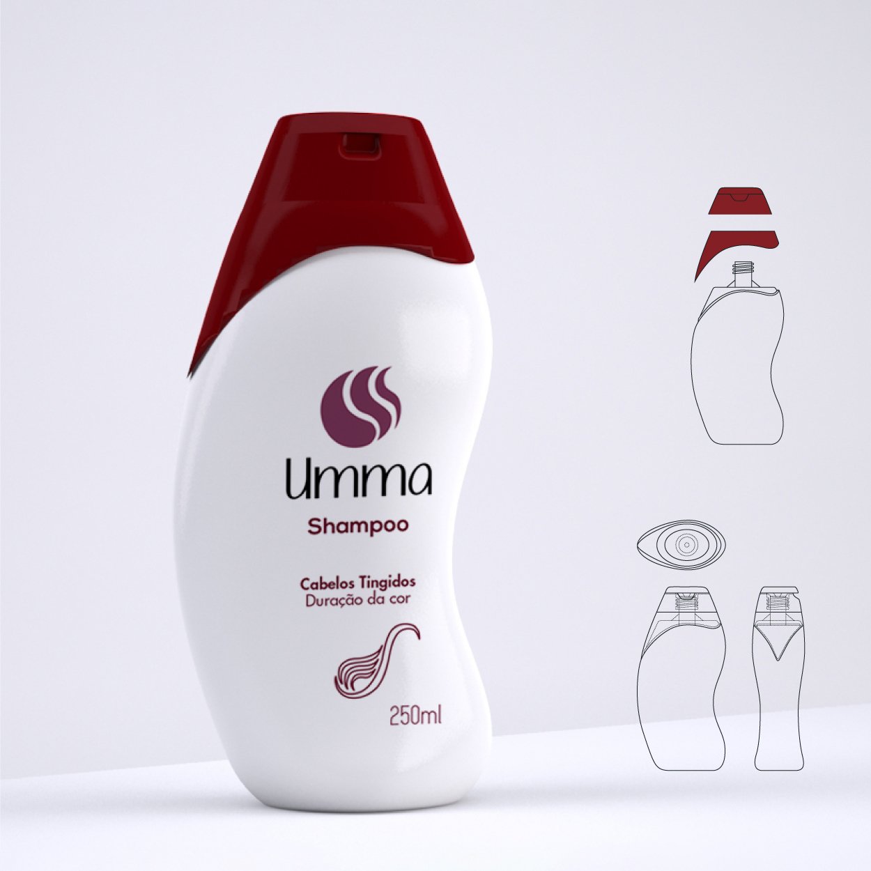 marca e embalagem de produto para cabelos, rótulo personalizado, projeto de embalagagem